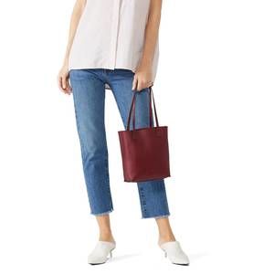 JIL SANDER leather tote in red